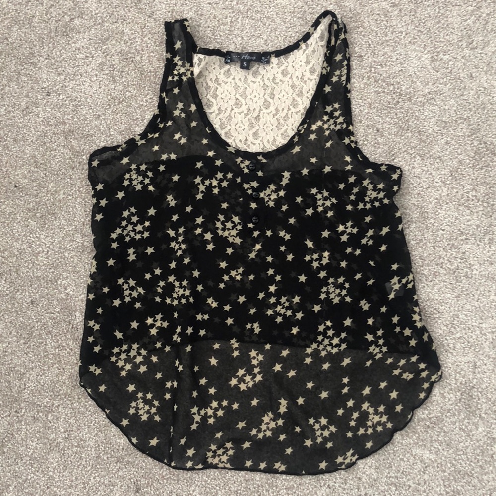 Womens Star lace crop top, tank top